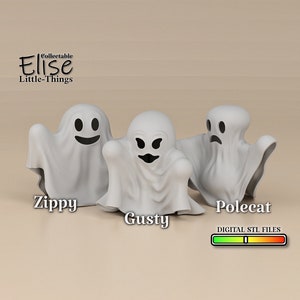 1:12 scale Ghost figurines set of 3, 3D Printable Dollhouse Decor, Halloween High Quality STL Files for 3D Printing Collectable