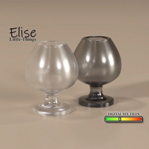 Brandy Glass, schaal 1:12, hoogwaardig STL-bestand voor 3D-print poppenhuisglaswerk