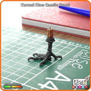 1:12 Cursed Claw Candle Stand, 3D Printable Dollhouse Decor, Halloween High Quality STL Files for 3D Printing Collectable by Elise Little-Things