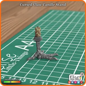 1:12 Cursed Claw Candle Stand, 3D Printable Dollhouse Decor, Halloween High Quality STL Files for 3D Printing Collectable by Elise Little-Things