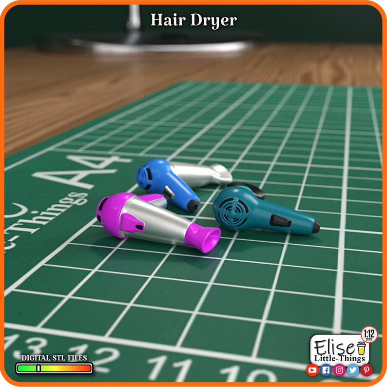 1:12 Hair Dryer 3D Printable Dollhouse Accessory High - Etsy