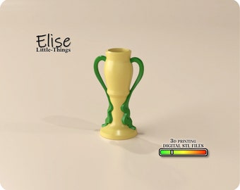 Decorative Flower Vase STL – 1:12 Scale Dollhouse Decor File