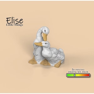 1:12 scale White Ducks, 3D Printable Dollhouse Decor, High quality STL Files for 3D Printing