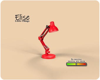 Desk Lamp STL – 1:12 Scale Dollhouse Office Lighting Decor