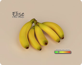 1:12 Scale Bananas, 3D Printing Dollhouse Food Decor Fruits, High