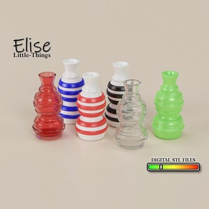 1:12 scale Table Flower Vase, 3D Printable Dollhouse Decor, High Quality STL Files for 3D Printing