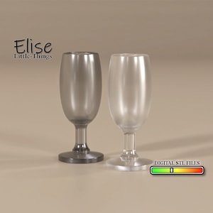 1:12 180ml Miniatur Champagner Weinglas Hochwertige STL Datei für 3D Druck Puppenhaus Küche Miniaturen