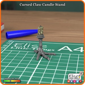 1:12 Cursed Claw Candle Stand, 3D Printable Dollhouse Decor, Halloween High Quality STL Files for 3D Printing Collectable by Elise Little-Things