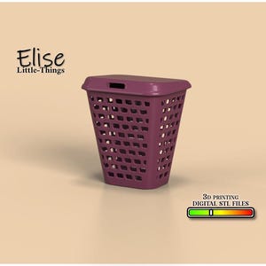 1:12 scale Big Laundry Bin, 3D Printable Dollhouse Bathroom, High Quality STL Files for 3D Printing Miniature