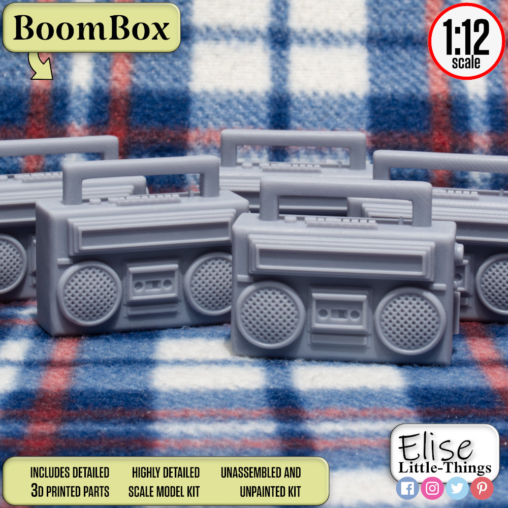 Pre-Order 1/12th scale Dollhouse miniature radio Boombox Retro