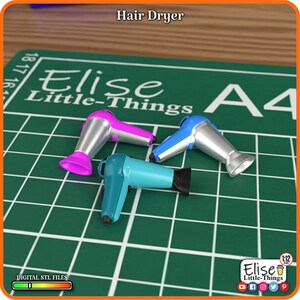 1:12 Hair Dryer, 3D Printable Dollhouse Accessory, High Quality STL ...