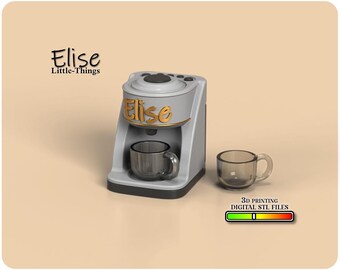 Coffee Maker & Cup STL – 1:12 Scale Dollhouse Kitchen Appliance