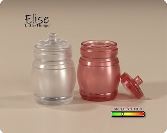1:12 scale Stash Jar, 3D Printable Dollhouse Glass Jar, High Quality STL Files for 3D Printing Miniature