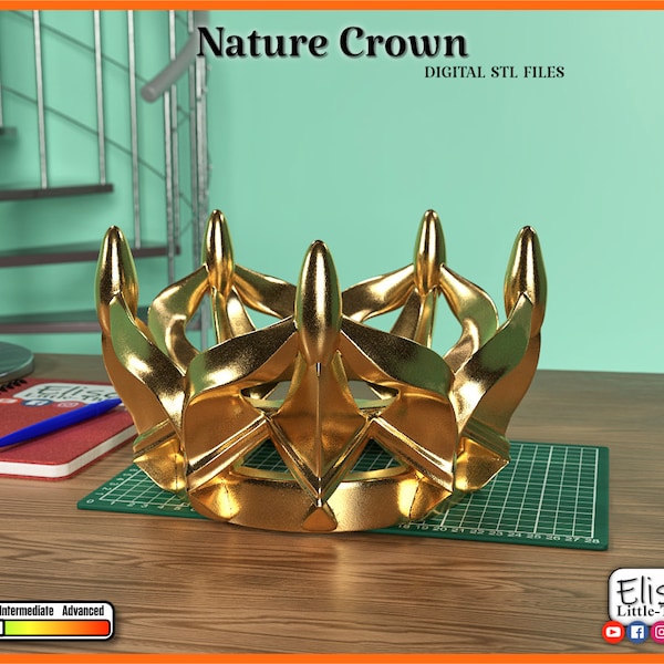1:1 Nature Crown, for 3d printer, FDM or resin printer, High quality STL Files,  costume
