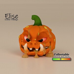 Spooky Sweet Pumpkin Head Figurine for Dollhouses: Digital STL File for 3D Printing a Cute and Creepy Decoration