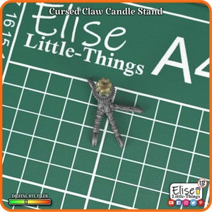 1:12 Cursed Claw Candle Stand, 3D Printable Dollhouse Decor, Halloween High Quality STL Files for 3D Printing Collectable by Elise Little-Things