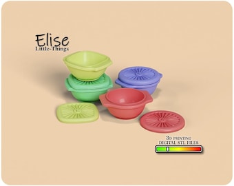 1:12 Scale Dollhouse Kitchen Containers, 3D Printable STL Files