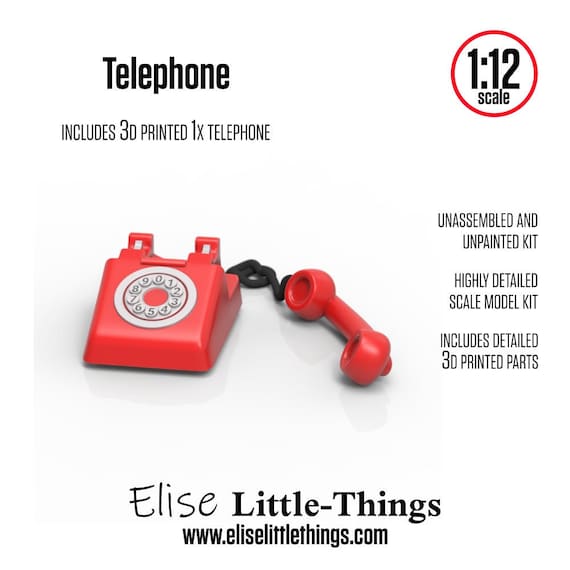 1/12 Puppenhaus Miniatur Metall Tischtelefon Telefon Puppenstube Zubehör 