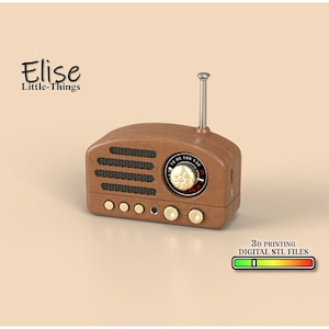 1:12 scale Retro FM/AM Radio, 3D Printable Dollhouse Decor, High Quality STL Files for 3D Printing Miniature