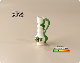 Tall Flower Vase STL – 1:12 Scale Dollhouse Decor File