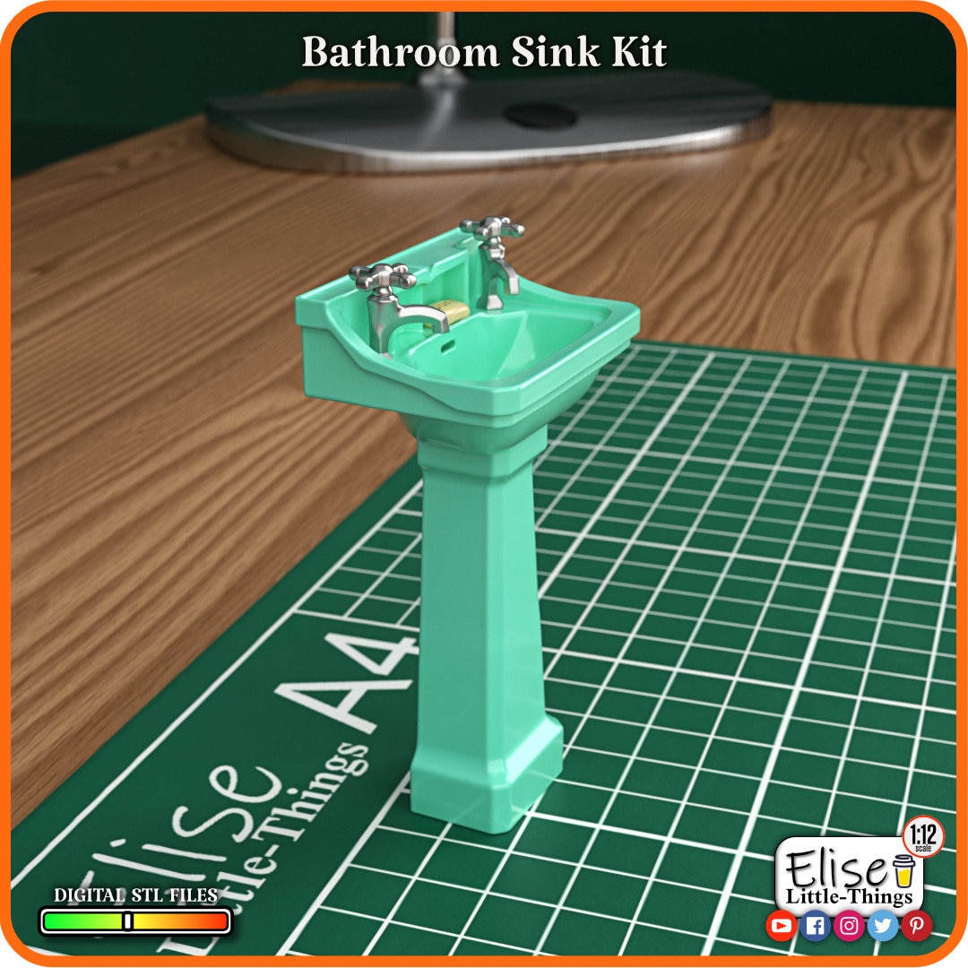 1:12 Sink Kit, 3D Print Dollhouse Bathroom, High Quality STL Files for ...