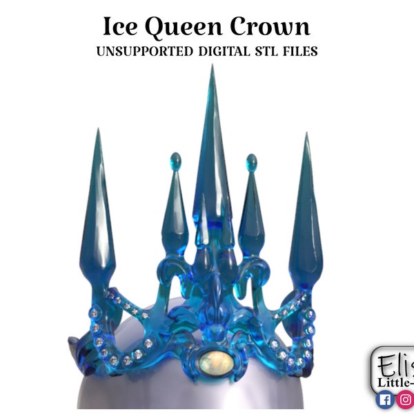 1:1 Ice Queen Crown, High Quality STL Files for 3d printer, FDM or Resin Printer, Halloween Costume