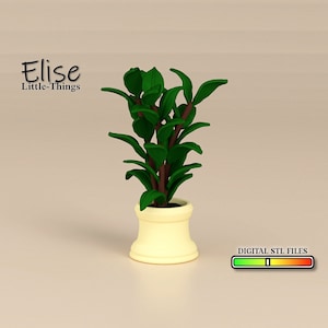 1:12 scale Plants Pots and Flowers Pots Set for Your Print Dollhouse, High Quality STL File for 3D Printing
