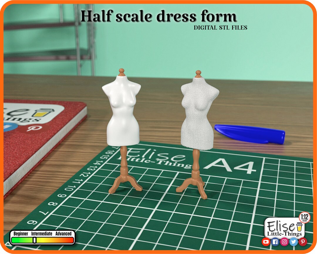 112 Dress Form 3D Print Dollhouse Fashion High Quality STL Etsy