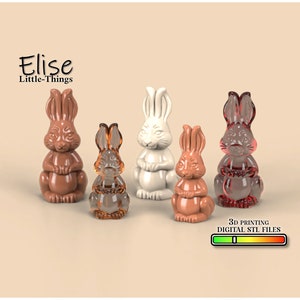 1:12 Easter Chocolate Bunny, 3D Printable Dollhouse Decor, High Quality STL Files for 3D Printing Miniatures