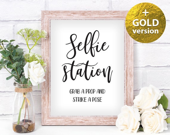 Selfie Station Sign Printable DIY Wedding Reception Digital | Etsy