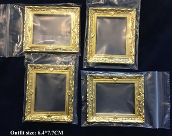12th Dolls House Golden Rectangle Picture Frame Living Room DIY Decoration