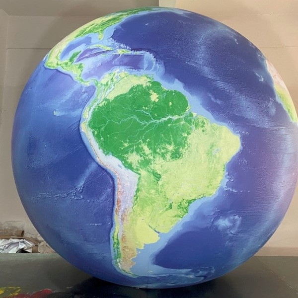 AirAds Balloons 11ft (3.3 Meters) Giant Inflatable Globe Map World Balloon Exquisite Print Globe Balloon/Free Logo (PVC)