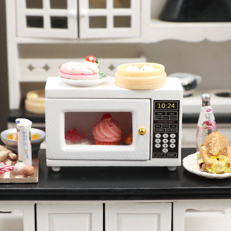 1/12 DollHouse Miniature Microwave oven Home Kitchen Model Accessory Kids  T~L6