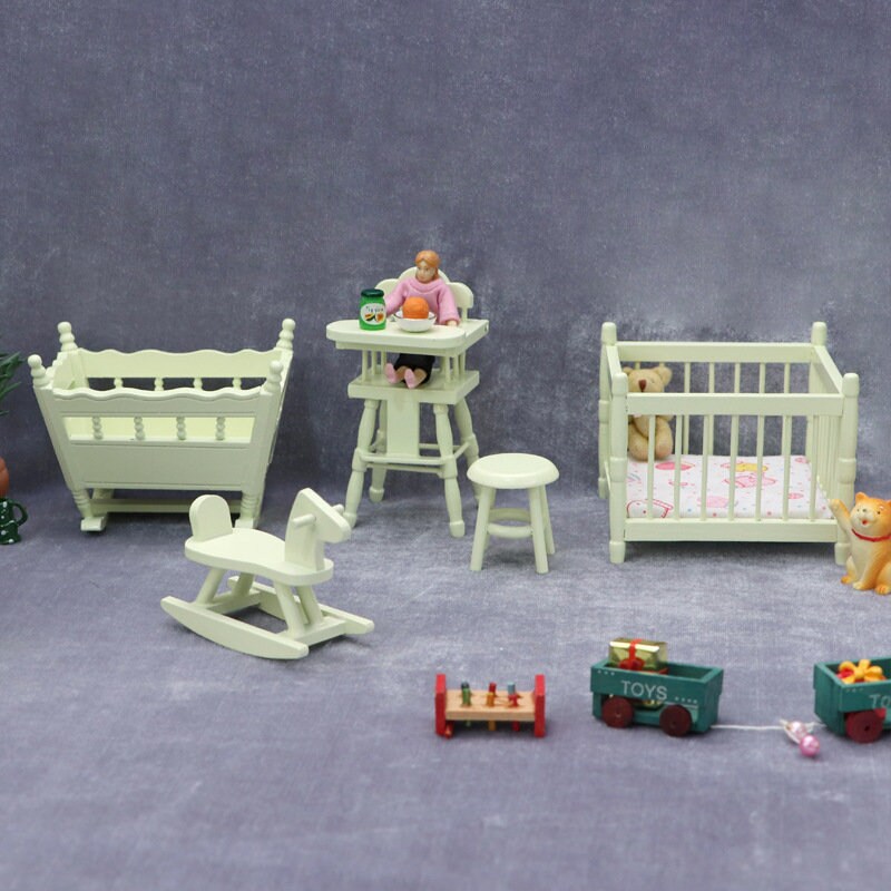 1/12 Scale Dollhouse Miniature Nursery Room Furnitures Baby Etsy