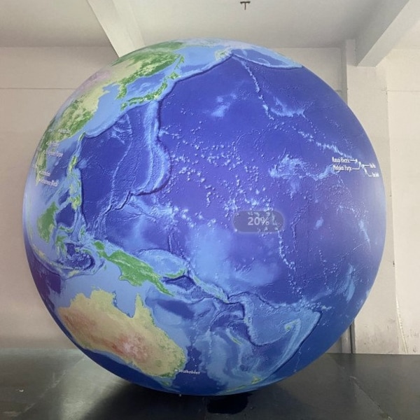AirAds Balloons 16ft (5 Meters) Giant Inflatable Globe Map World Balloon Exquisite Print Globe Balloon/Free Logo (PVC)