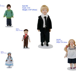 AirAds Dollhouse 1/12 Miniatures Dolls Human Action Figure Kids Children Boys Girls Figures