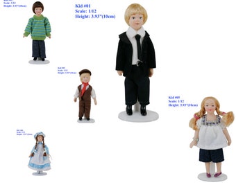 AirAds Dollhouse 1/12 Miniatures Dolls Human Action Figure Kids Children Boys Girls Figures