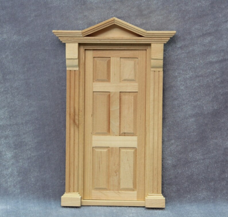 1 12 Scale Dollhouse Miniature Greek Revival Wood Panel Door Image 0