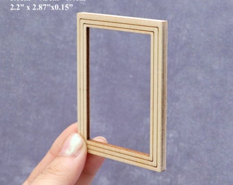 AirAds Dollhouse 1:12 Miniature Pictures Frame Photo Frames Unfinished Wooded Frame