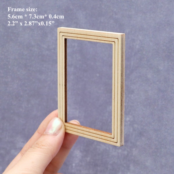 AirAds Dollhouse 1:12 Miniature Pictures Frame Photo Frames Unfinished Wooded Frame