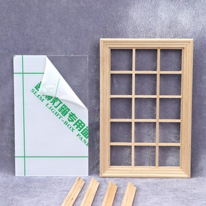 AirAds Dollhouse 1:12 Scale dollhouse Miniature Window dollhouse window unfinished wood