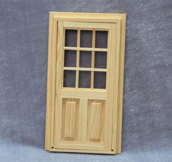 1 12 Dollhouse Miniature Interior Door 9 Lite 2 Panel Door Etsy