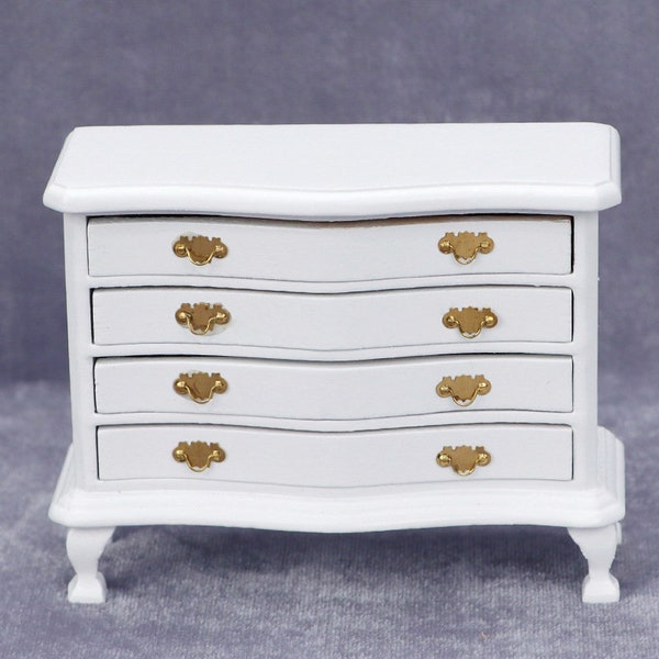 AirAds Dollhouse 1:12 Miniatures Bedroom Furniture Storage Dresser Drawer Chest White H2.8"