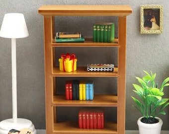 AirAds Dollhouse 1:12 Miniatures Furniture bookcase shelving showcase brown