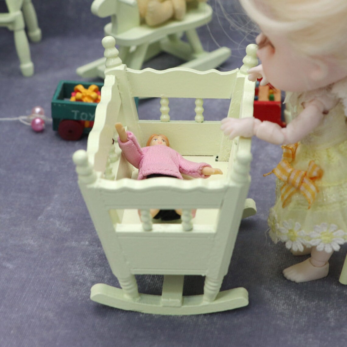 1/12 Scale Dollhouse Miniature Nursery Room Furnitures Baby Etsy