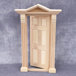 AirAds Dollhouse1:12 Miniature Greek Revival Door 6-Panel Front Door