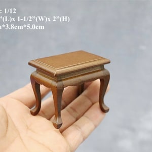 AirAds Dollhouse furniture 1:12 brown side stand flower table High 2"; 2 colors options