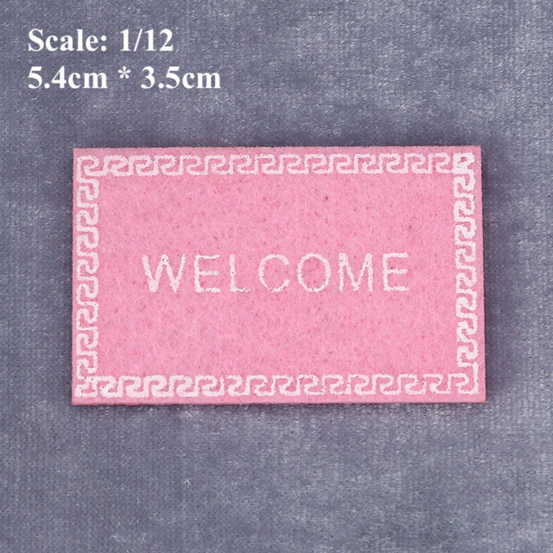 Airads Dollhouse 112 Entry Door Rug Pink Mat Etsy