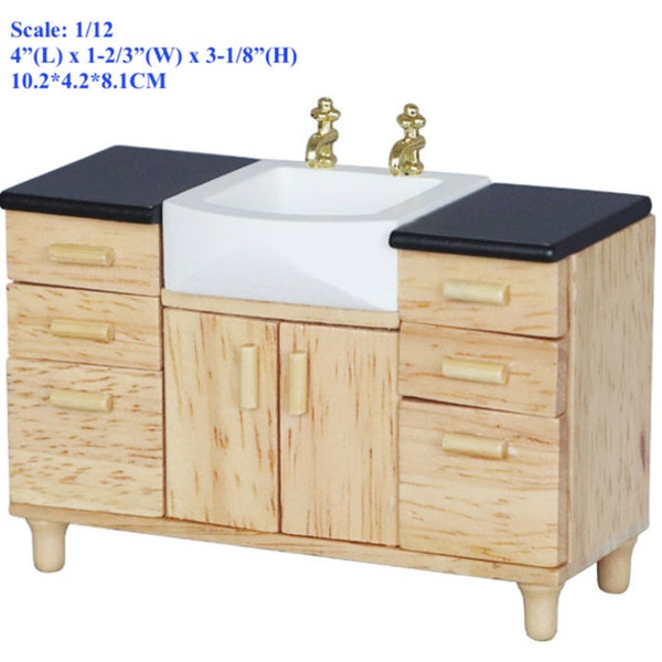 AirAds Dollhouse 1:12 miniature furniture bathroom sink with drawers