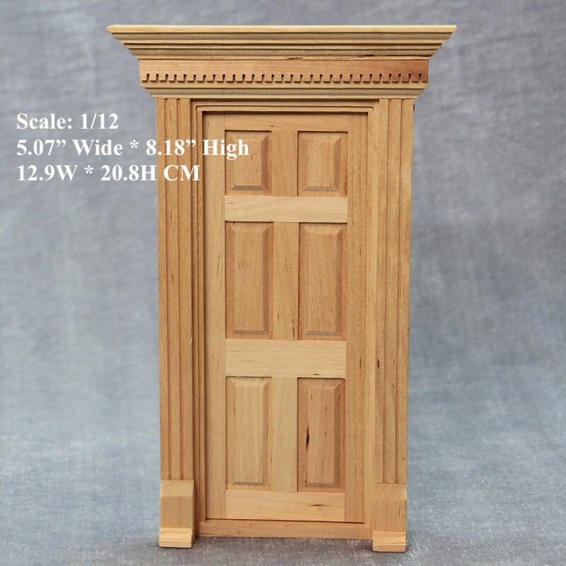 DIY 112 scale Dollhouse Miniature Federal Greek Revival Wood Door Baroque Door